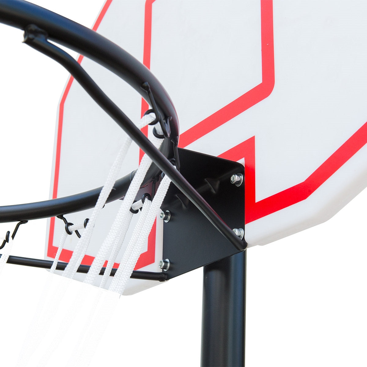 Basketballkurv stander m. hjul til haven - Hvid/Rød