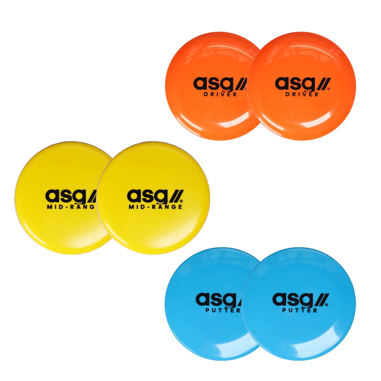 ASG disc golf sæt, 6-pak, begyndersæt