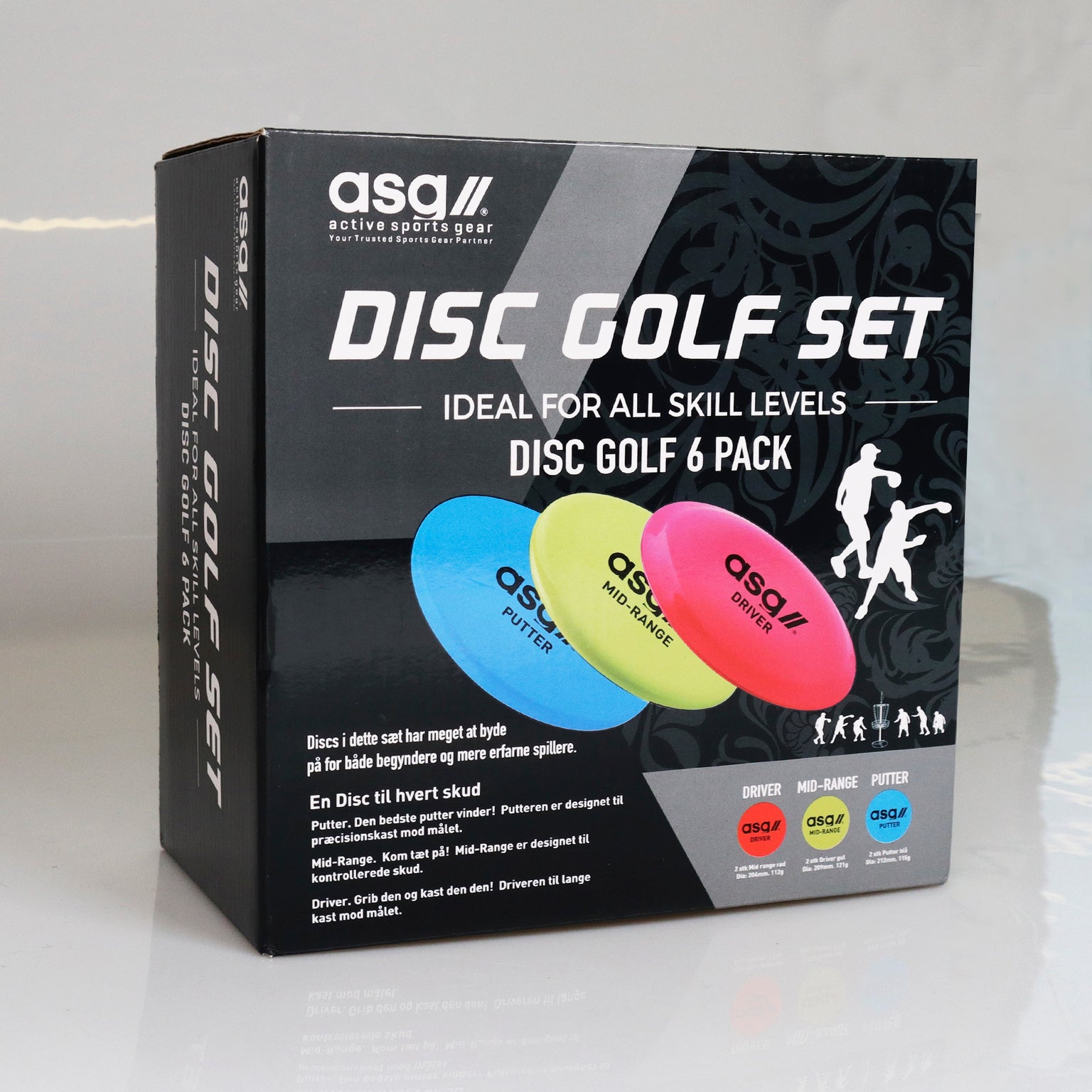 ASG disc golf sæt, 6-pak, begyndersæt